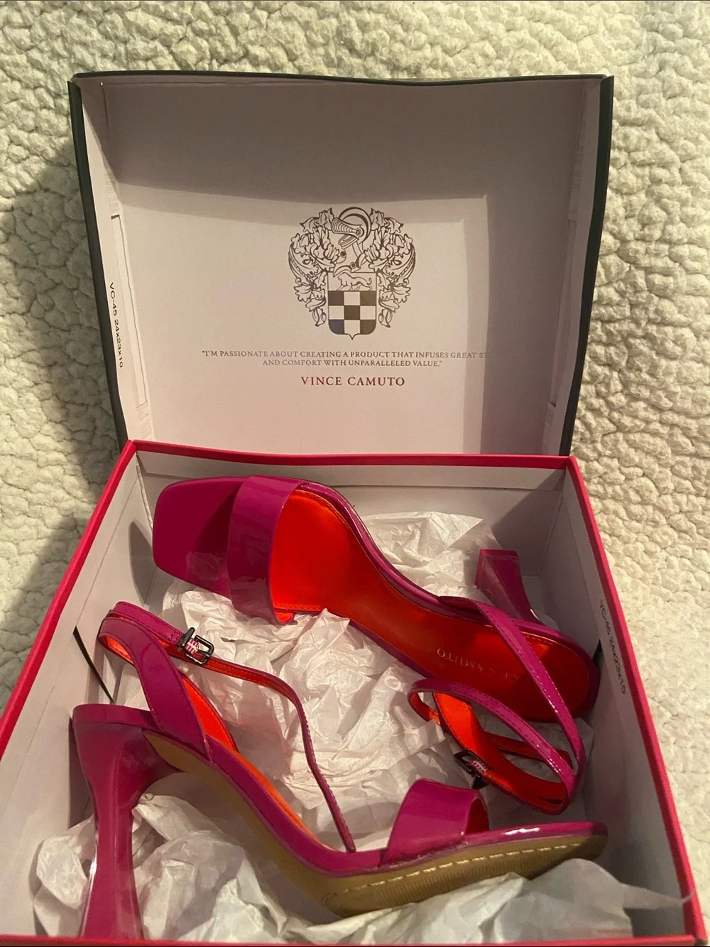 Vince Camuto Magenta Patent Slingback Heels